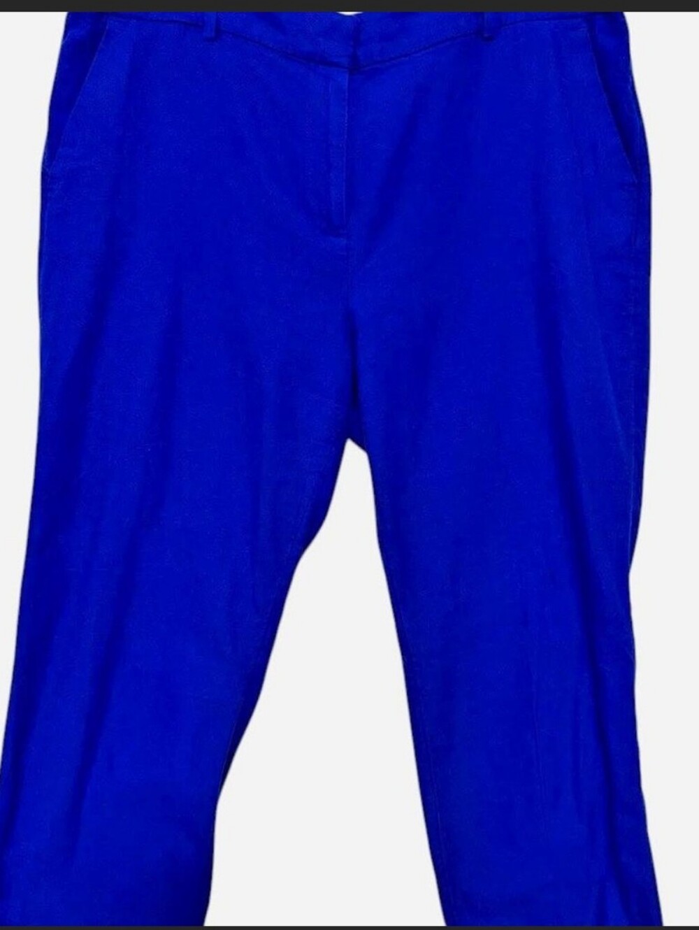 LOFT Riviera Cobalt Blue Linen Blend Ankle Pants Size 12